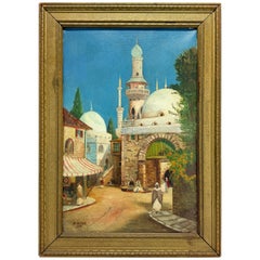 William Cox "Arab Scene" Landscape Oil on Canvas C. 1931