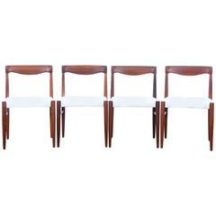 Danish Mid-Century Modern Set of Four Chairs in Rio Rosewood by H. W. Klein