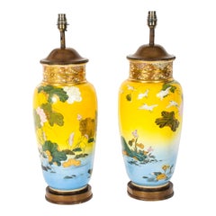 Antique Pair Japanese Satsuma Taizan Period Vases 19th Century