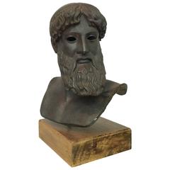Neoclassical Style Bronze Bust of Zeus