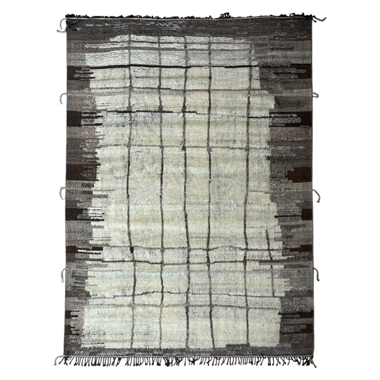 Tappeto moderno fatto a mano in stile marocchino 9x12 piedi. 100% Lana. Opzioni personalizzate disponibili in vendita