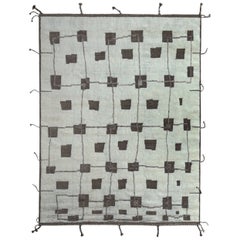 Handgefertigter Teppich im marokkanischen Design 9'x12'. 100% natürliche Wolle. Kundenspezifische Optionen verfügbar
