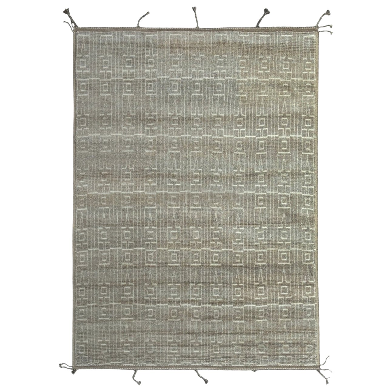 Tapis fait main 9'x12' à design marocain. 100% Laine naturelle. Options sur-mesure disponibles