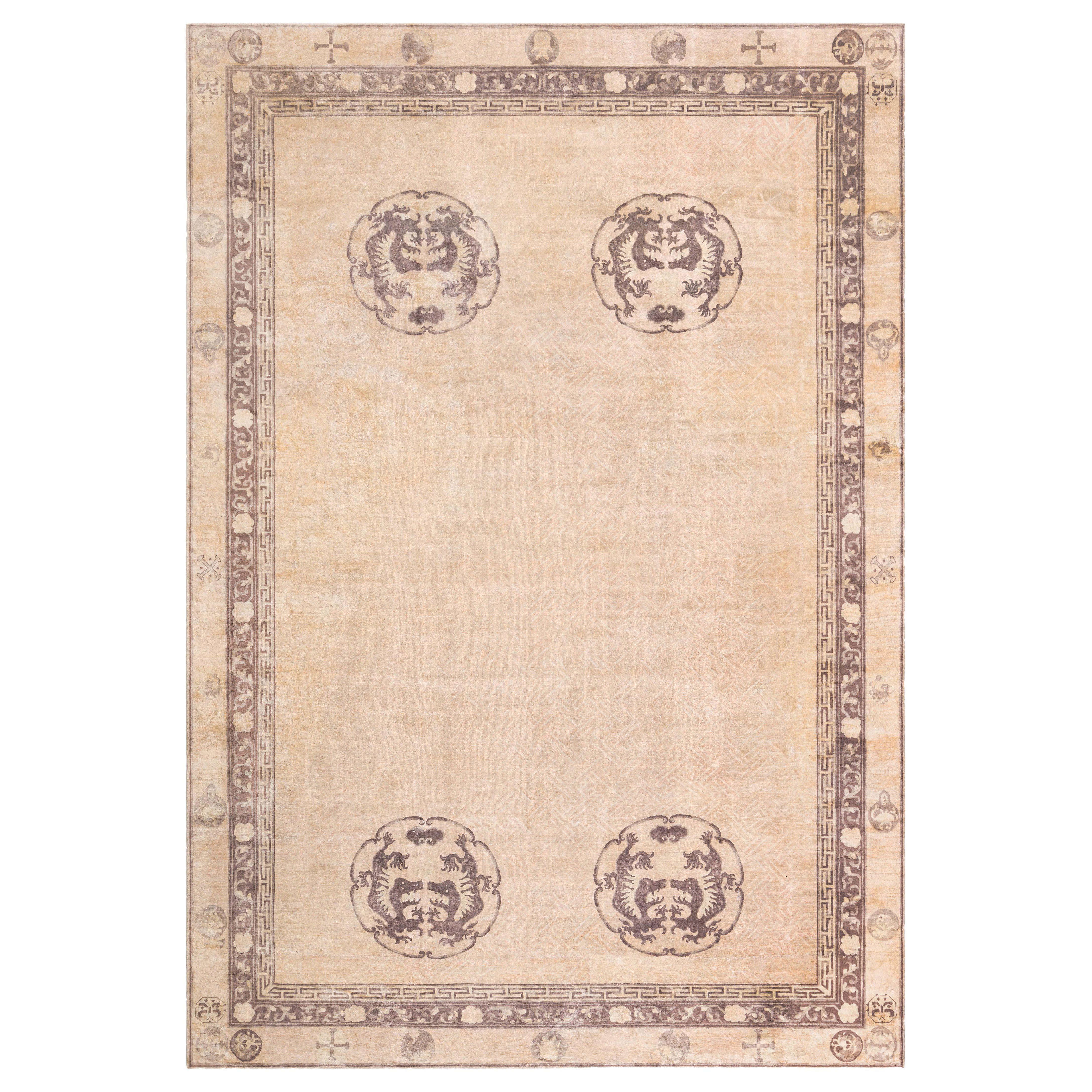 Early 20th Century Animal Motifs Chinese Handmade Wool Rug Doris Leslie Blau