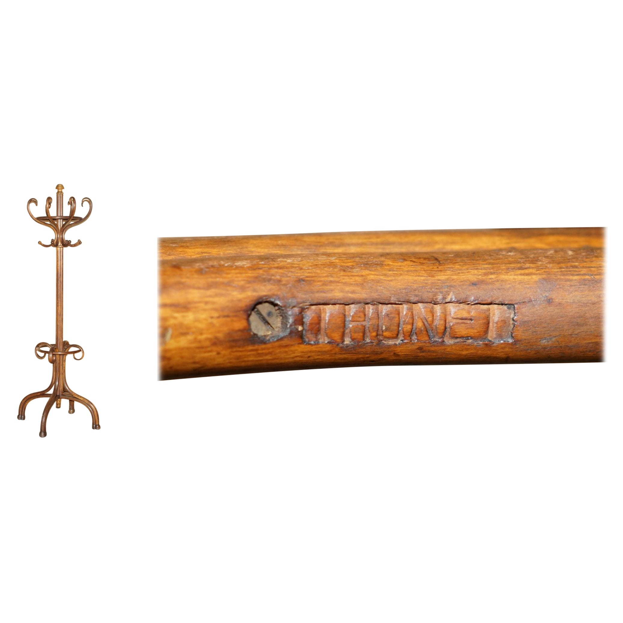 ANTIQUE PERIOD STAMPED LATE VICTORIAN CiRCA 1880 THONET BENTWOOD COAT RACK STAND