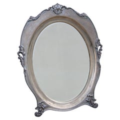 Specchio da Tavolo in argento 800 Italiano Mid-century
