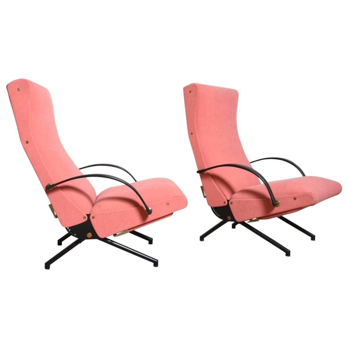 Set Osvaldo Borsani, P40 Lounge Chairs for Tecno