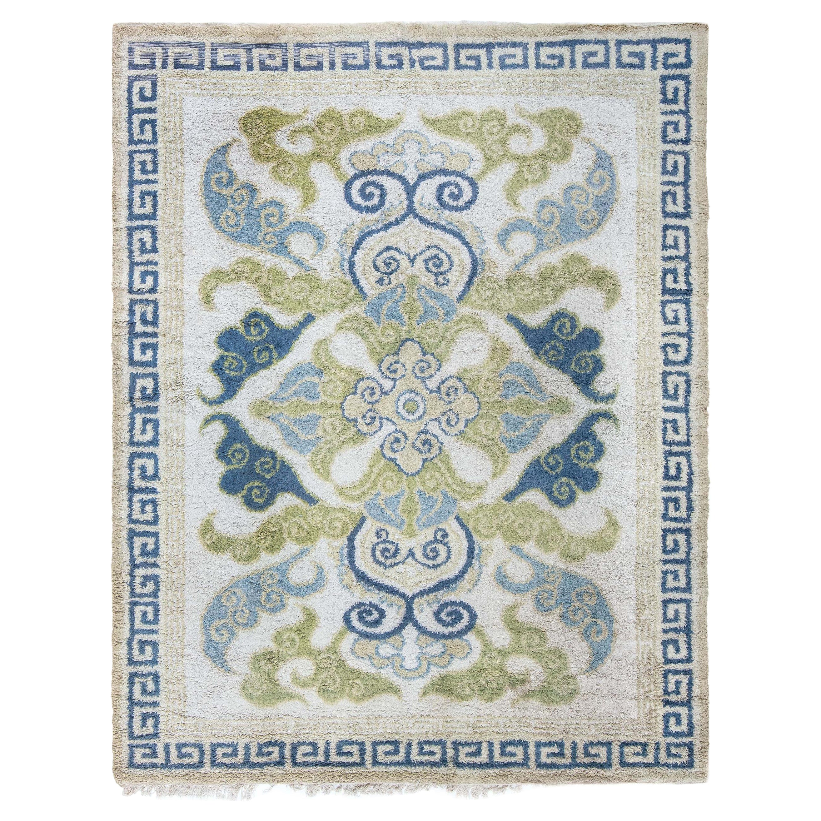 Sashiko Style Japanese Rug by RAG HOME For Sale at 1stDibs