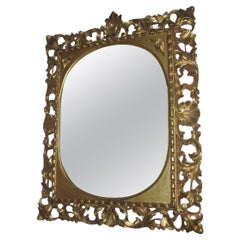19th Century Carved Gilt Wood Florentine Framed Oval Wall Mirror