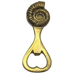 Vintage Bronze Fossil Bottle Opener Mid-Century Modern Metal Breweriana Barware