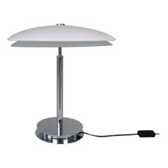 Space Age Fontana Arte "Tris" Glass Table Lamp with Chrome Base Italy, ca 2000