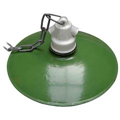 Small Green Ceramic Enamel Industrial Pendant