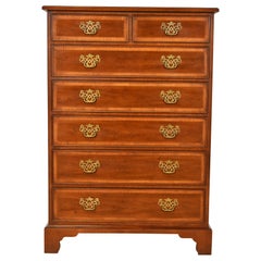 Henredon Georgian Banded Mahogany Highboy Dresser