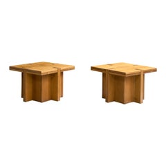 Diseñador italiano, Mesas auxiliares, Madera, Italia, Años 70