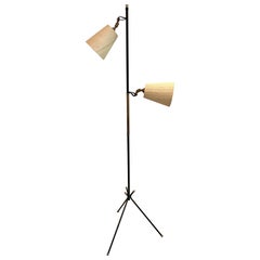 Mid Century French Floor Lamp  Tripod Base