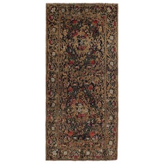Oversized Antique Karabagh Rug in Black & Red with Floral Patterns - Rug & Kilim