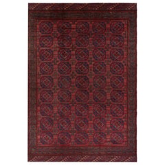 Oversized Antique Axminster Rug in Red with Bokhara Medallions - Rug & Kilim