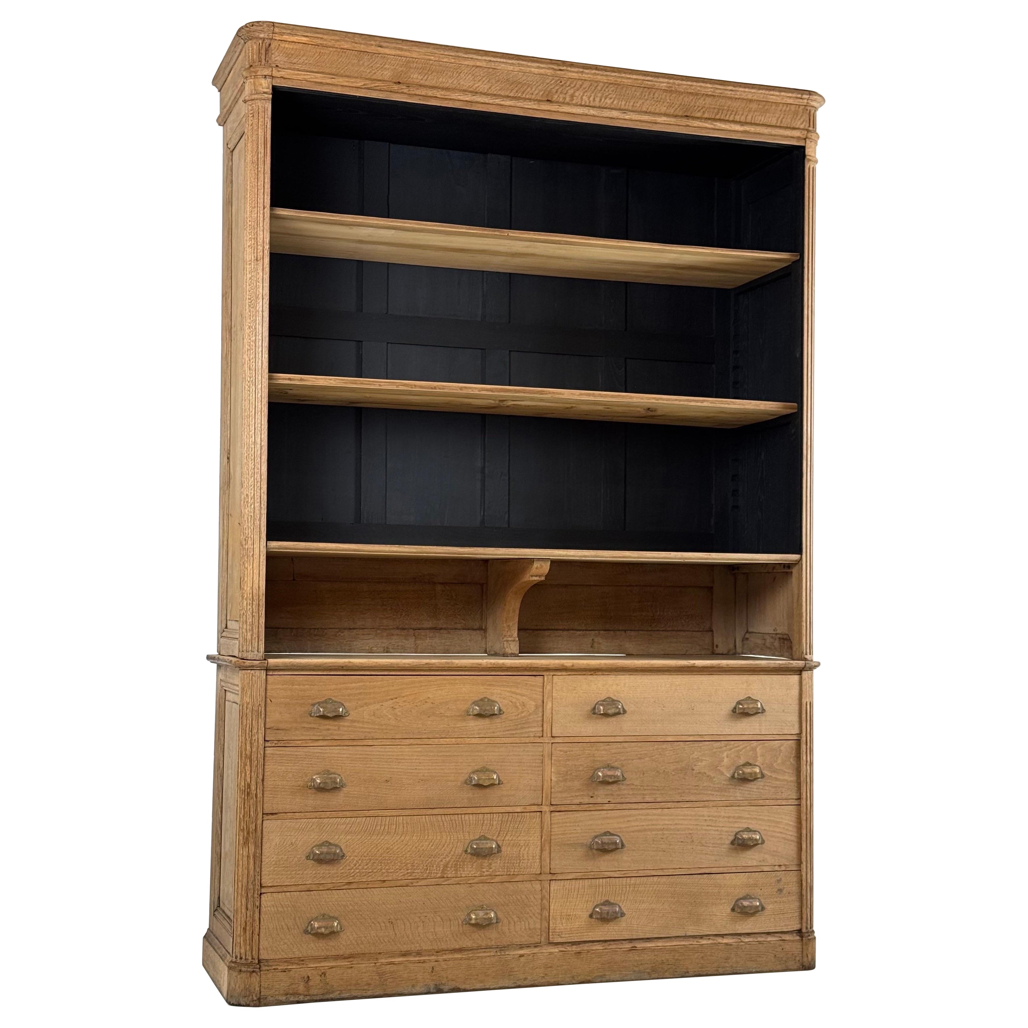 Oak French Bookcase ca. 1900-1910 For Sale