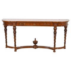 Karges French Regency Louis XVI Burled Walnut Console Table or Server