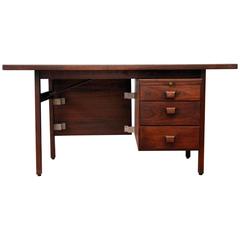 Jens Risom Walnut Leather Topped Desk