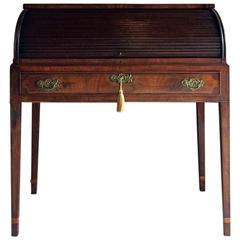 Antique Roll Top Desk Writing Table Mahogany, Victorian, 19th Century