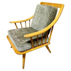 Mid Century Maple Conant Ball Spindle Lounge Chair