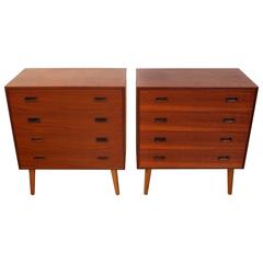 Pair of 1960s Danish Modern Teak Four-Drawer Dressers