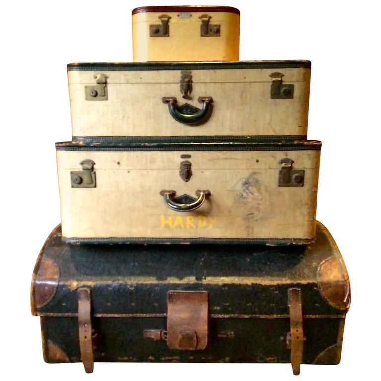 Vintage Antique Steamer Travel Trunk Chest Luggage Set at 1stdibs