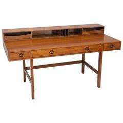 Vintage Danish Walnut Flip Top Desk, Jens Quistgaard for Peter Løvig Nielsen 