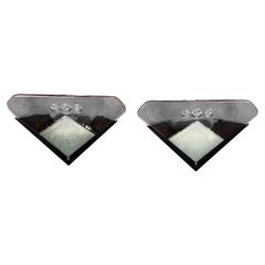 Set of 2 Murano Glass Wall Lamps, 1970s