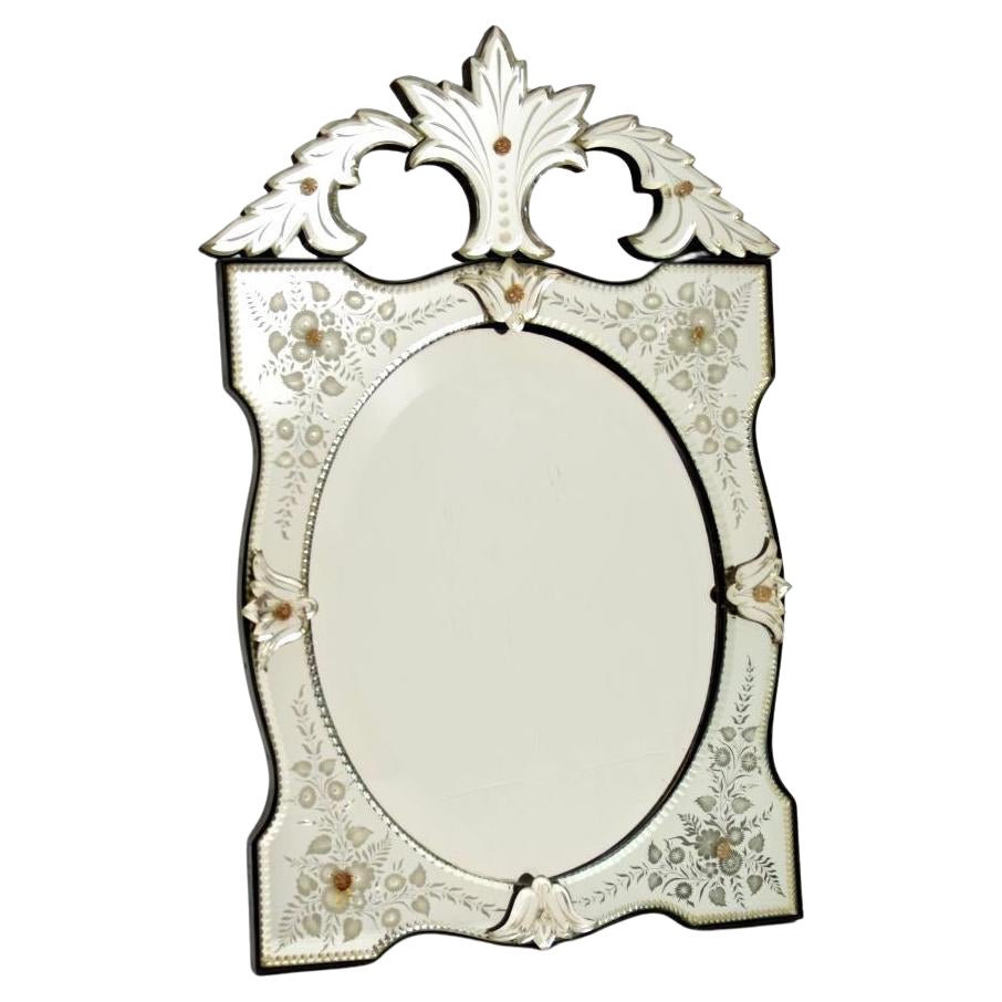 Antique Mirror italiano in vetro acidato
