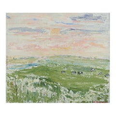Maj Stentoft, artiste suédois classé Huile sur toile. Paysage d'été.