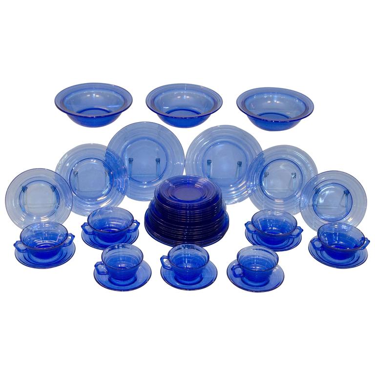Download "Moderntone" Cobalt Blue Depression Glass Dishware, Hazel ...