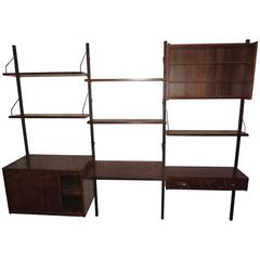 Poul Cadovius Rosewood Wall Unit, 1960s