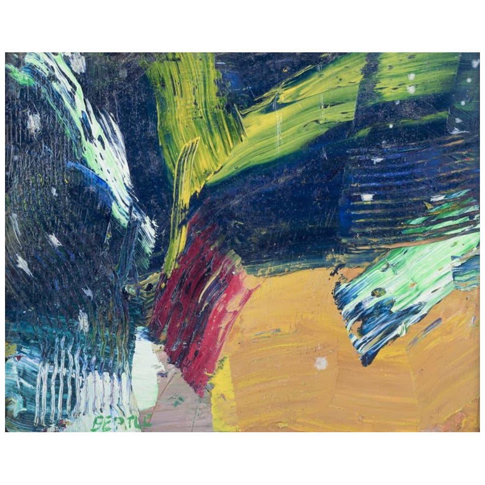Lars Bertle, listed Swedish artist. Oil on panel. Abstract composition. 2017