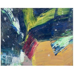 Lars Bertle, artista sueco cotizado. Óleo sobre tabla. Composición abstracta. 2017