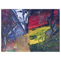 Lars Bertle, artista sueco cotizado. Óleo sobre tabla. Composición abstracta. 2017