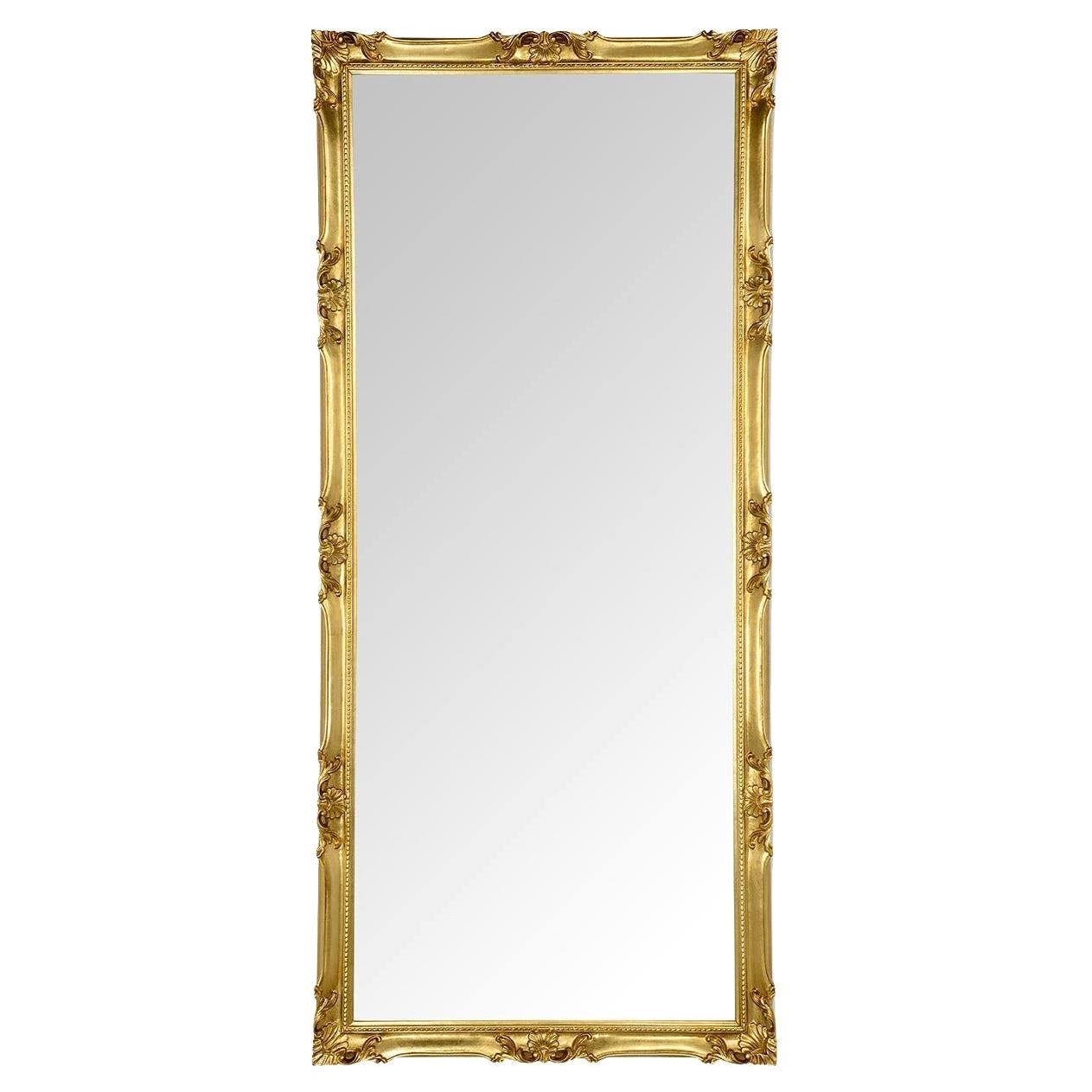 Luigi XIV Large Rectangular Gold Wall Mirror by Mo.Wa