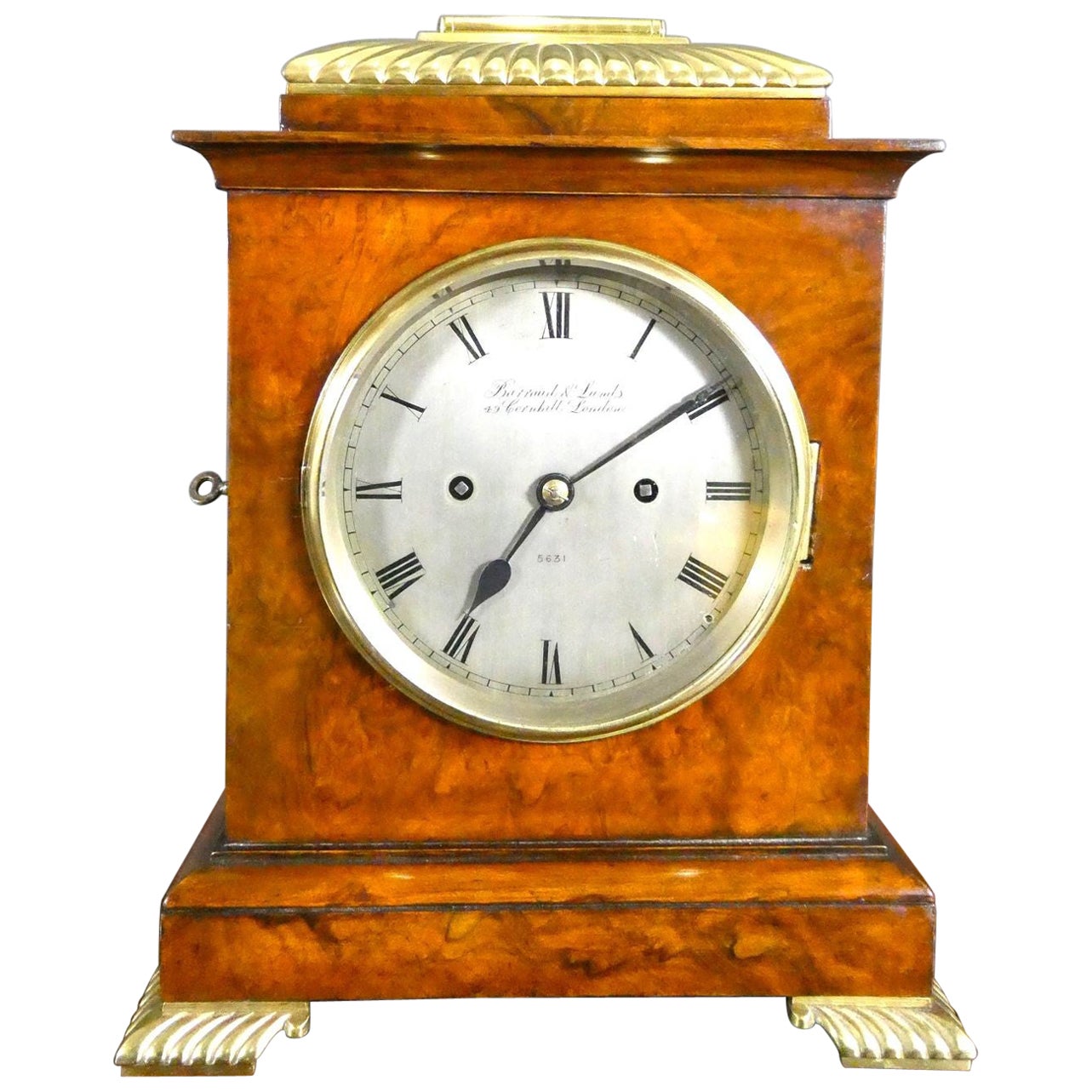 Victorian Walnut Bracket Clock by Barraud & Lund, London