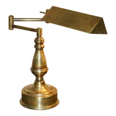 LARGE VERY HEAVY ORiGINAL RAGOT FRANCE GILT BRONZE ARTICULATED BANKERS LAMP