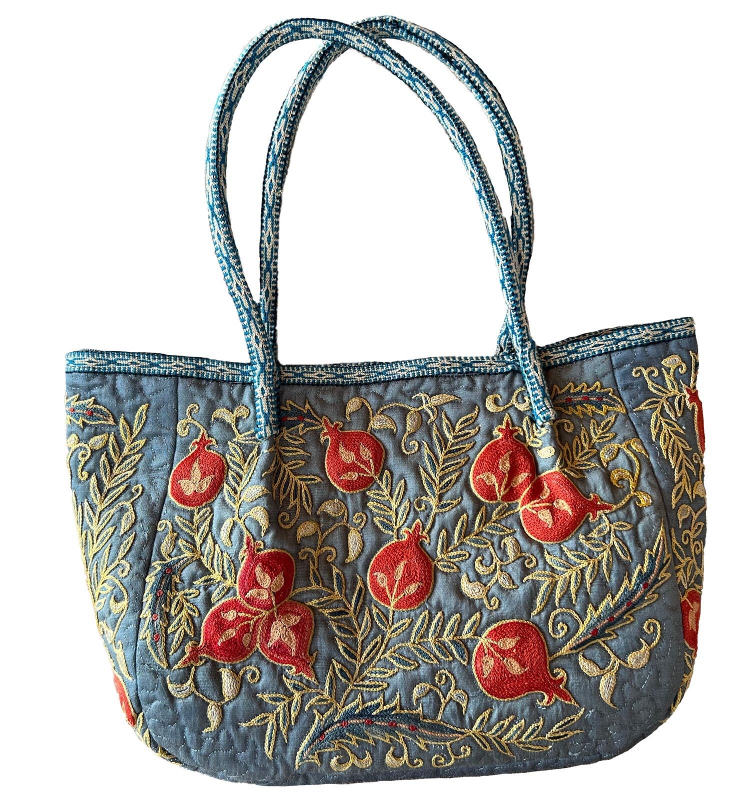 100% Seide Luxus Hand bestickt Suzani Handtasche. Hobo-Tasche, Tote Bag, Eimertasche