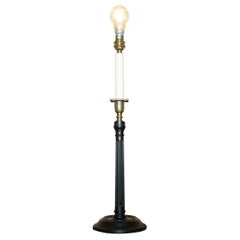 FINE VAUGHAN FLUTED COLUMN CANDELABRA TABLE LAMP WITH BRONZED FITTINGs