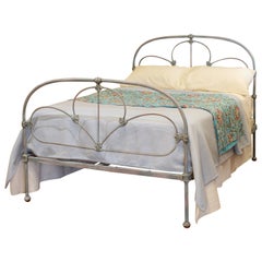 Double Antique Cast Iron Bed in Blue Vedrigris, MD169