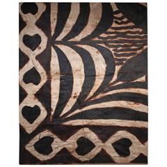 Early 20th Century Abstract Tapa Cloth Fragment from Western Samoa