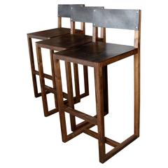BDDW Wood and Leather Barstools