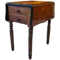 Antique Victorian Pembroke Table Solid Mahogany 19th Century Side Table