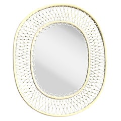 Vintage Coastal Woven Rattan Mirror
