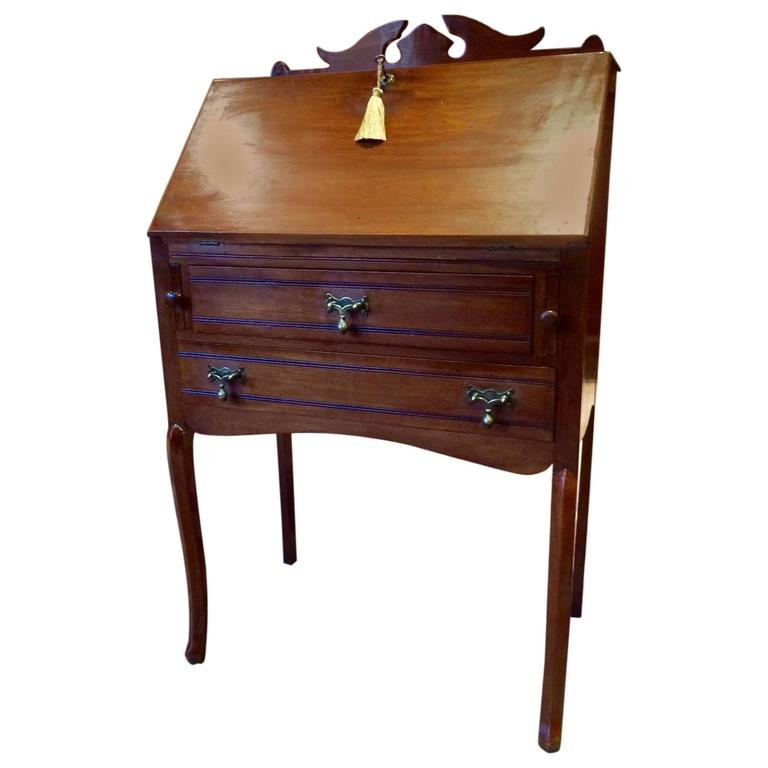 Antique Desk Edwardian Mahogany Drop Front Bureau Writing Bureaux For