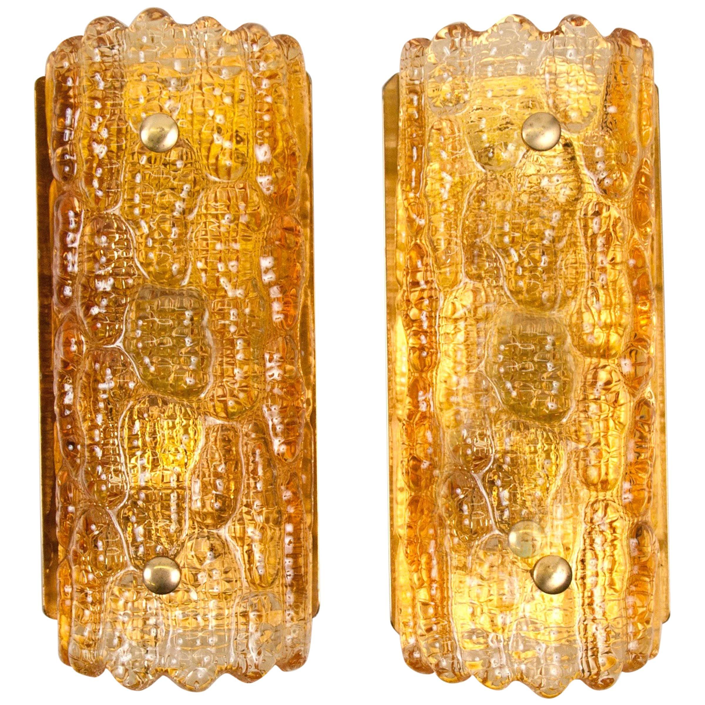 Pair of Sconces, Orrefors, Sweden, circa 1970