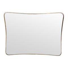 An orignal 1950s Italian landscape brass framed mirror